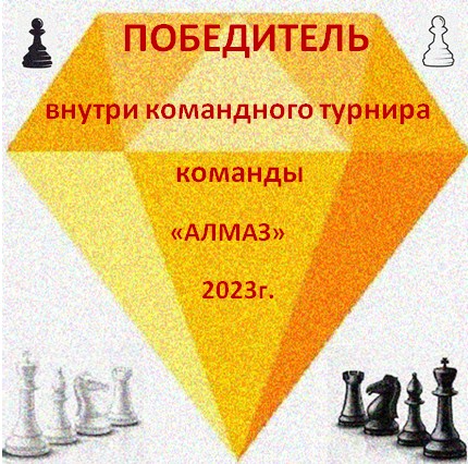 внутри командный турнир 2023г. команды «Алмаз»
1 место