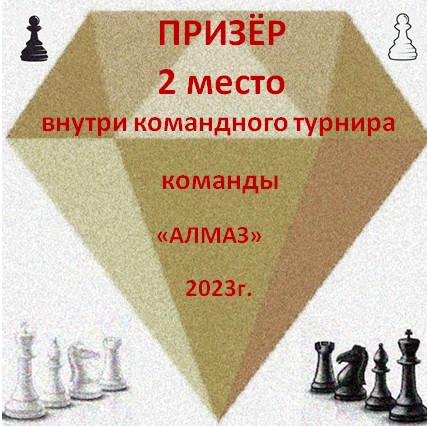 внутри командный турнир 2023г. команды «Алмаз»
2 место